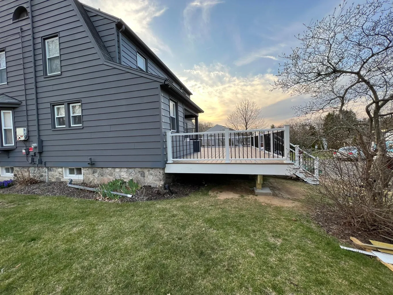 Trex Select project Deck remodeling Deck construction Back yard upgrade Vinyl deck Vinyl decking Composite decking deck builder near me deck contractors near me PT deck with wire rails
