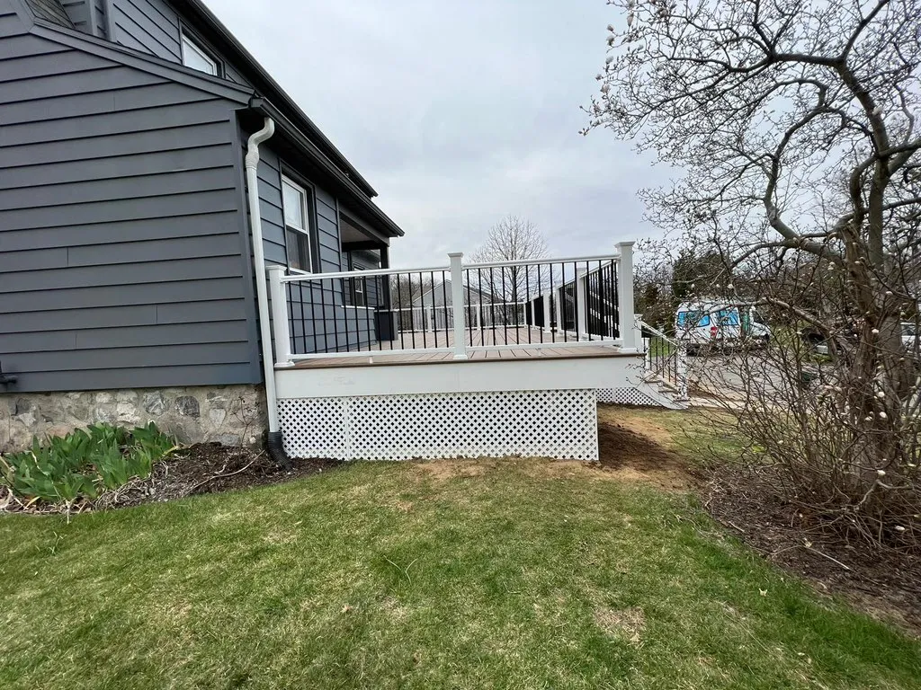 Trex Select project Deck remodeling Deck construction Back yard upgrade Vinyl deck Vinyl decking Composite decking deck builder near me deck contractors near me PT deck with wire rails