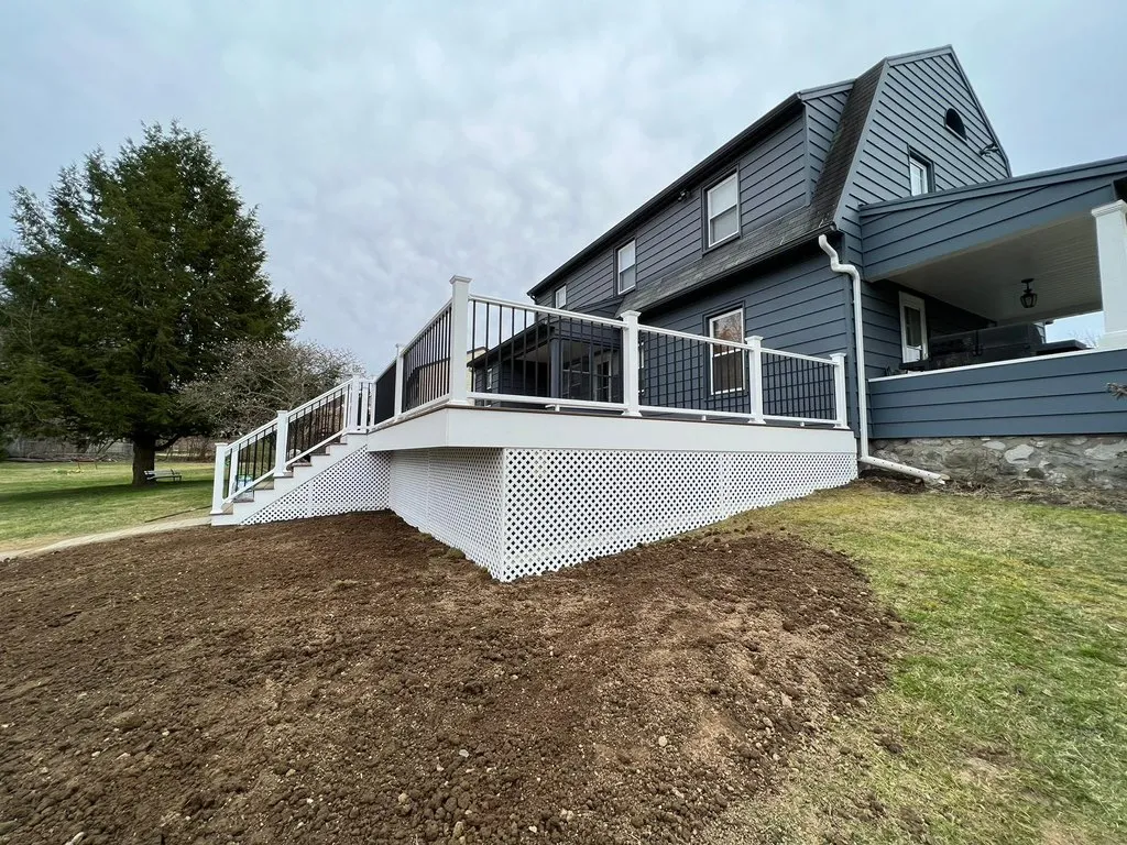 Trex Select project Deck remodeling Deck construction Back yard upgrade Vinyl deck Vinyl decking Composite decking deck builder near me deck contractors near me PT deck with wire rails
