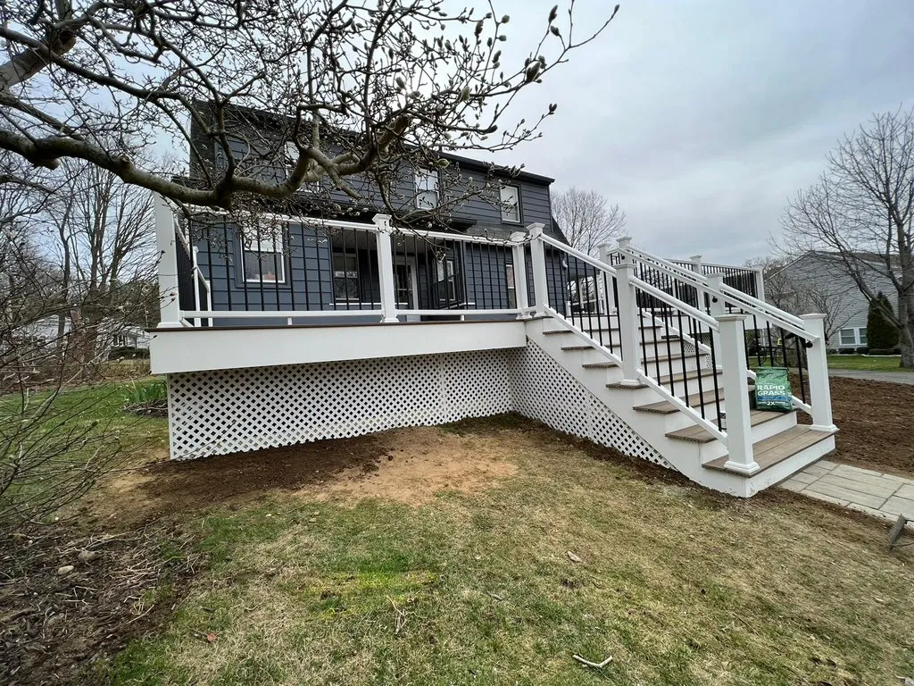 Trex Select project Deck remodeling Deck construction Back yard upgrade Vinyl deck Vinyl decking Composite decking deck builder near me deck contractors near me PT deck with wire rails