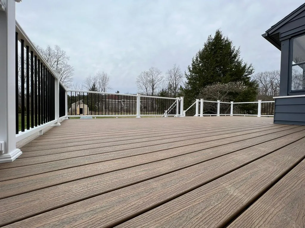 Trex Select project Deck remodeling Deck construction Back yard upgrade Vinyl deck Vinyl decking Composite decking deck builder near me deck contractors near me PT deck with wire rails