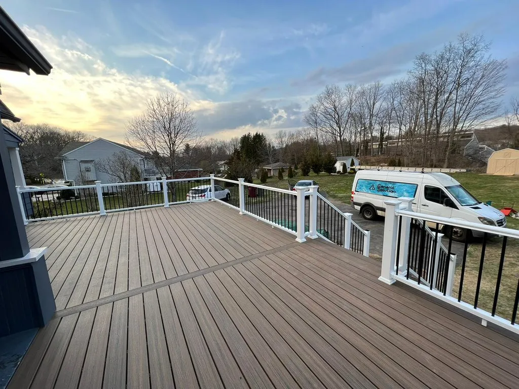 Trex Select project Deck remodeling Deck construction Back yard upgrade Vinyl deck Vinyl decking Composite decking deck builder near me deck contractors near me PT deck with wire rails