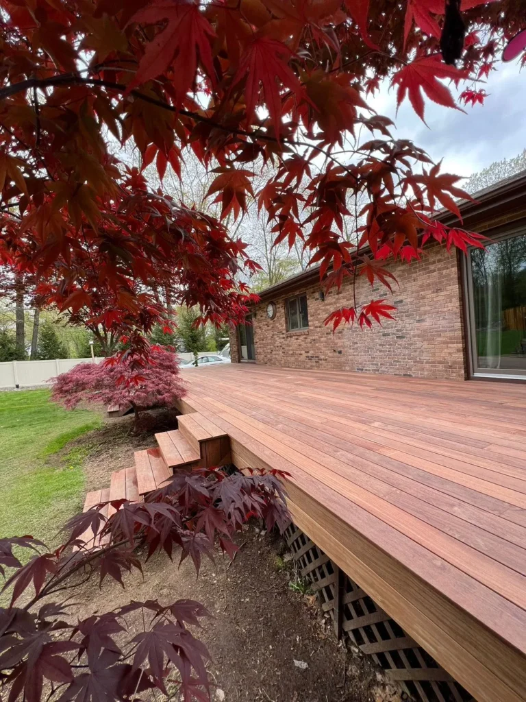 Luxury Cumaru deck Deck remodeling Deck construction Back yard upgrade Vinyl deck Vinyl decking Composite decking deck builder near me deck contractors near me PT deck with wire rails