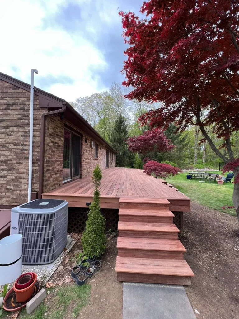 Luxury Cumaru deck Deck remodeling Deck construction Back yard upgrade Vinyl deck Vinyl decking Composite decking deck builder near me deck contractors near me PT deck with wire rails
