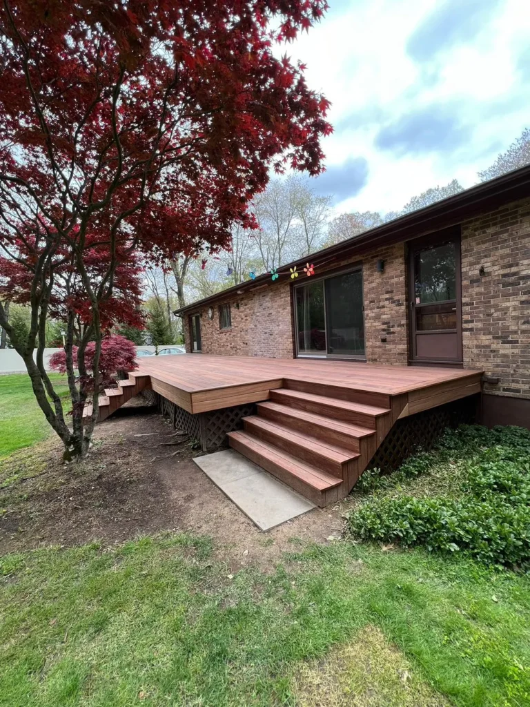Luxury Cumaru deck Deck remodeling Deck construction Back yard upgrade Vinyl deck Vinyl decking Composite decking deck builder near me deck contractors near me PT deck with wire rails