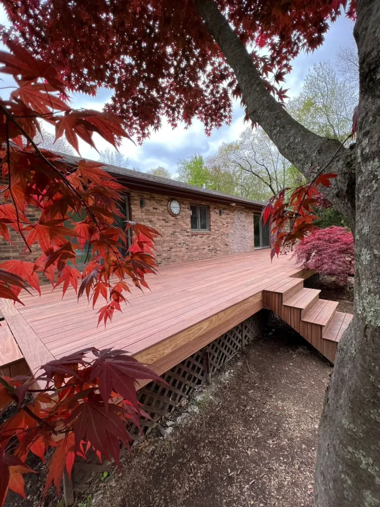 Luxury Cumaru deck Deck remodeling Deck construction Back yard upgrade Vinyl deck Vinyl decking Composite decking deck builder near me deck contractors near me PT deck with wire rails