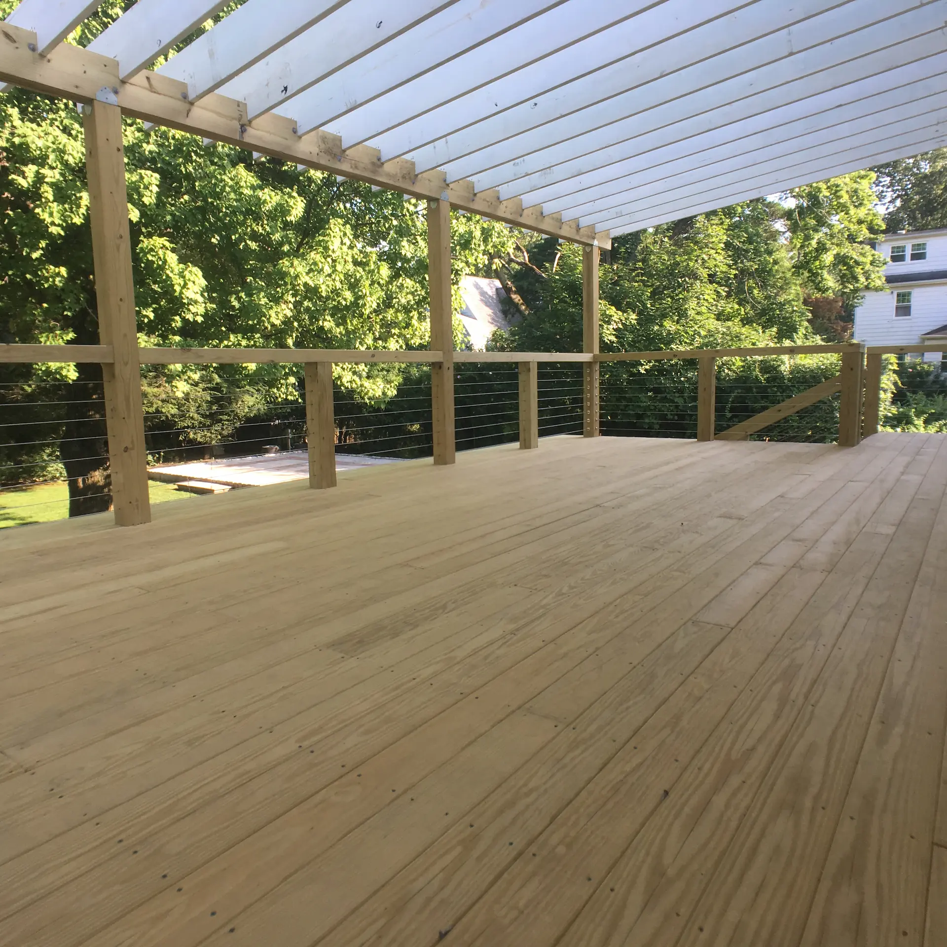 Deck remodeling Deck construction Back yard upgrade Vinyl deck Vinyl decking Composite decking deck builder near me deck contractors near me PT deck with wire rails