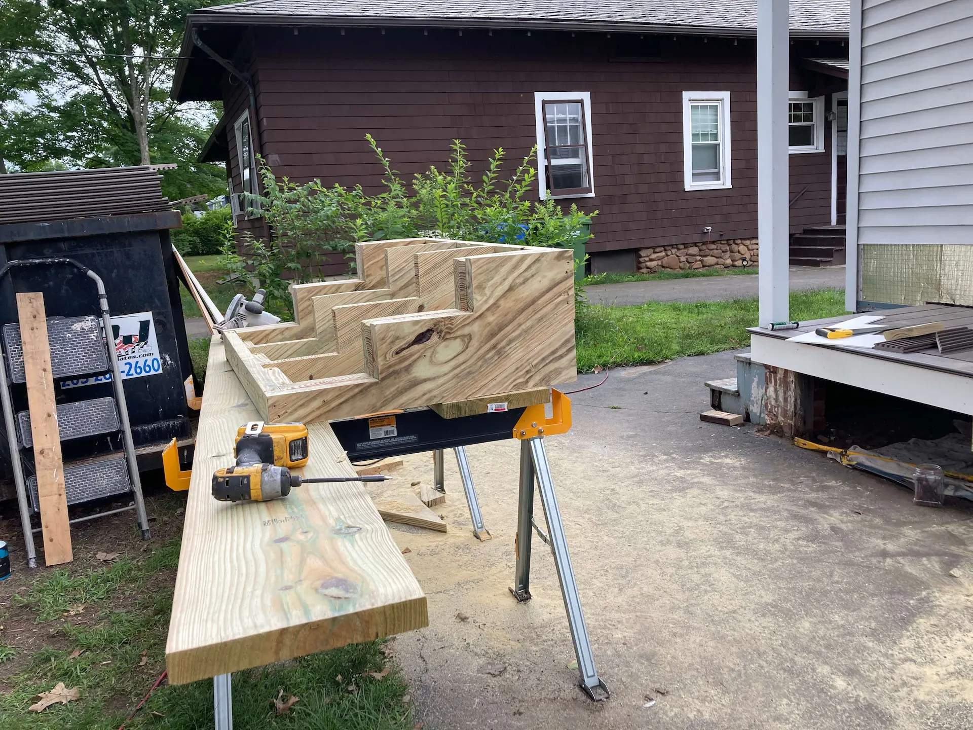 Deck remodeling Deck construction Back yard upgrade Vinyl deck Vinyl decking Composite decking deck builder near me deck contractors near me Trex porch with PVC skirting