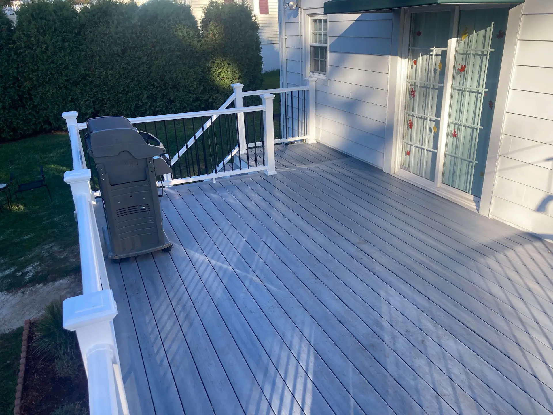Enhance with square lattice Deck remodeling Deck construction Back yard upgrade Vinyl deck Vinyl decking Composite decking deck builder near me deck contractors near me PT deck with wire rails