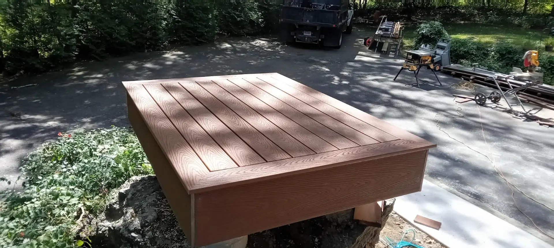 Roof top deck on pedestals Deck remodeling Deck construction Back yard upgrade Vinyl deck Vinyl decking Composite decking deck builder near me deck contractors near me Low maintenance deck