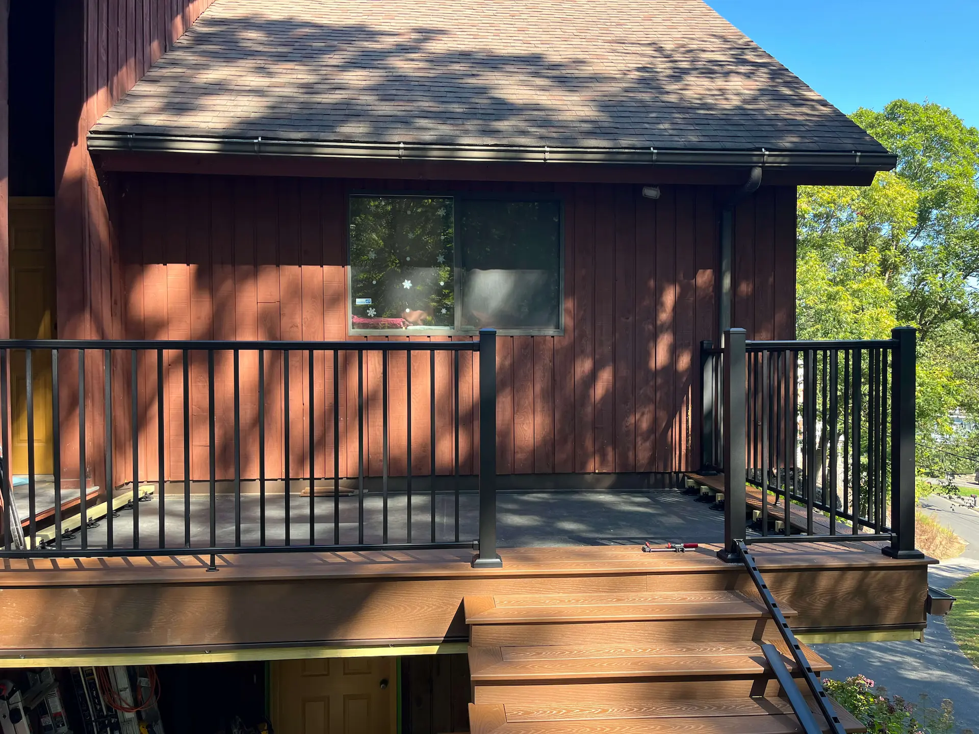 Roof top deck on pedestals Deck remodeling Deck construction Back yard upgrade Vinyl deck Vinyl decking Composite decking deck builder near me deck contractors near me Low maintenance deck