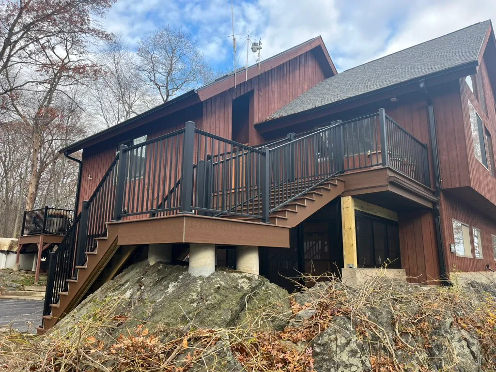 Roof top deck on pedestals Deck remodeling Deck construction Back yard upgrade Vinyl deck Vinyl decking Composite decking deck builder near me deck contractors near me Low maintenance deck