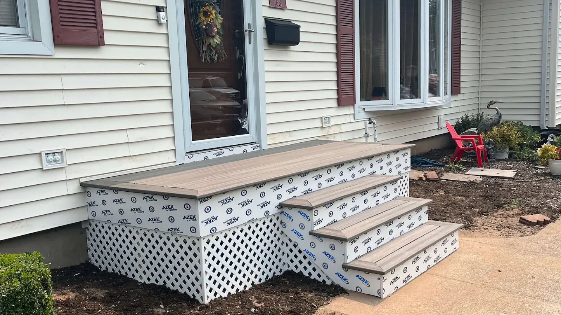 Low maintenance pool deck Deck remodeling Deck construction Back yard upgrade Vinyl deck Vinyl decking Composite decking deck builder near me deck contractors near me Low maintenance deck