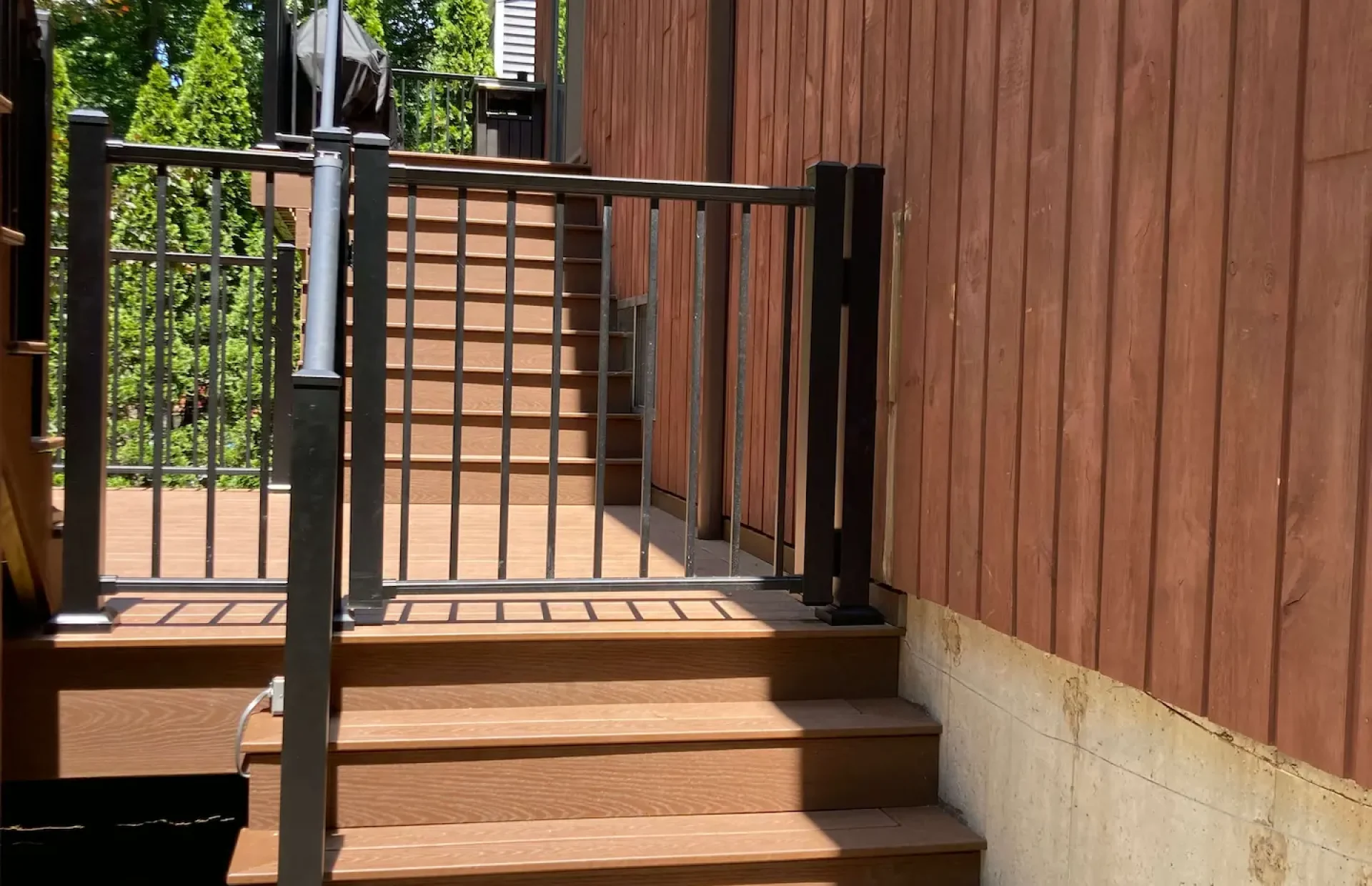 Trex deck aluminum railings Deck remodeling Deck construction Back yard upgrade Vinyl deck Vinyl decking Composite decking deck builder near me deck contractors near me Low maintenance deck