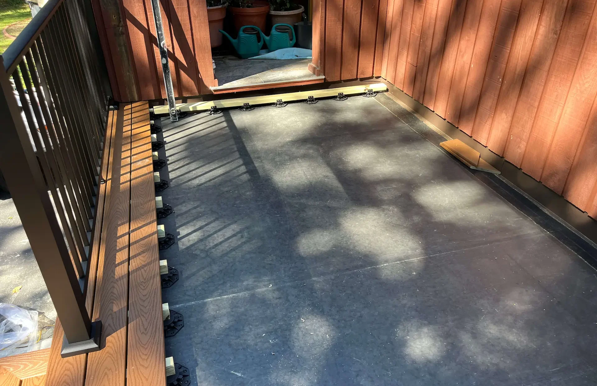 Roof top deck on pedestals Deck remodeling Deck construction Back yard upgrade Vinyl deck Vinyl decking Composite decking deck builder near me deck contractors near me Low maintenance deck